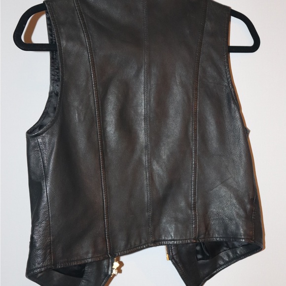 90s Cropped Danier Leather zipup Vest - Picture 2 of 4